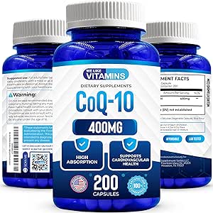 ビタミンCoQ10 400mg/サービング - 200カプセルCoQ-10 - ベジタリアンカプセル - 酸化防止Co Q-10 Coenzyme