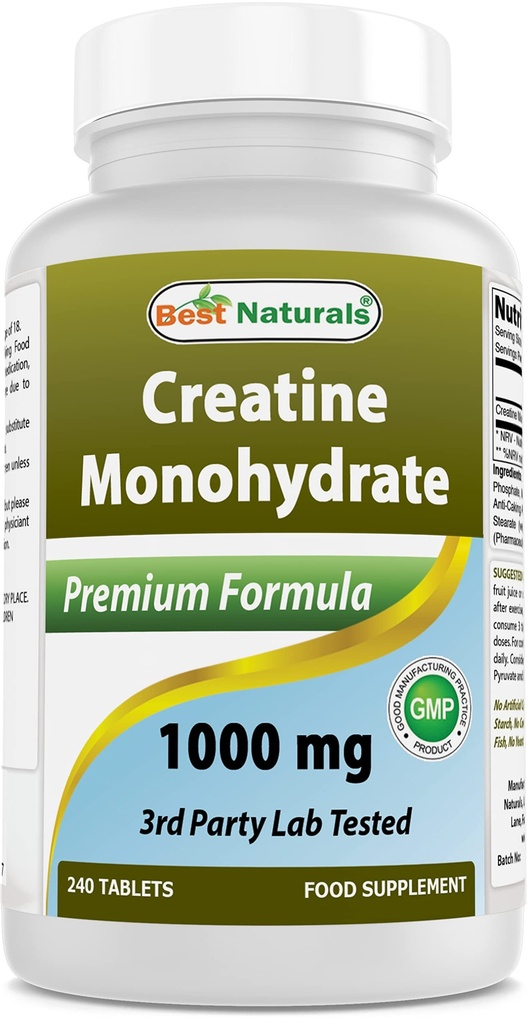 最高のナチュラルクレアチンモノハイド1000 mg 240錠
