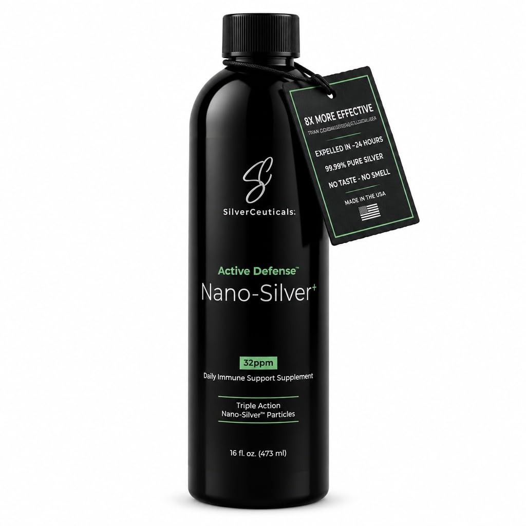 コロイドシルバーw /ナノテクノロジー - 32ppm 16oz - 8Xより効果的 - 自然な免疫サポート - 病気の日を保存 - 年齢5 & アップ - アウトパーフォームの高いPMシルバー - 味と臭いなし - 3rdパーティーテスト