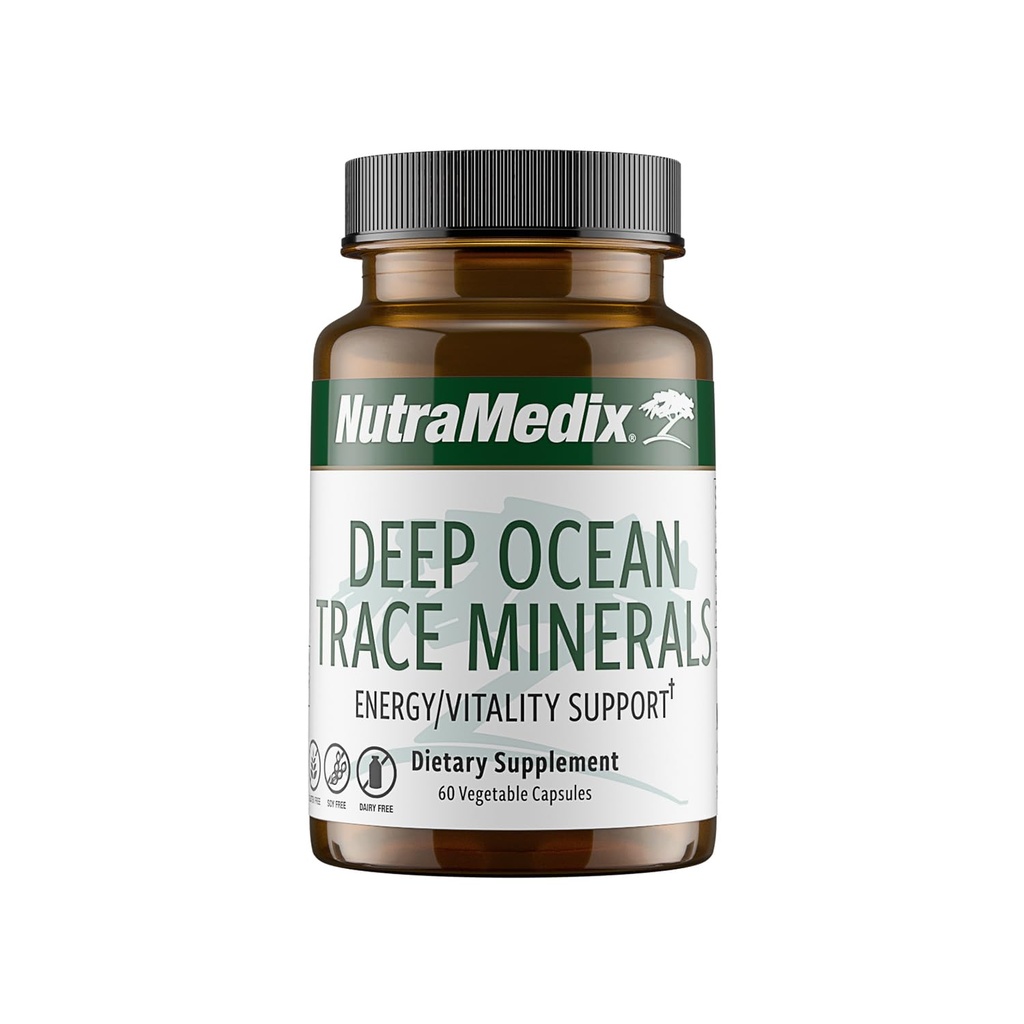 NutraMedixディープオーシャントレースミネラル1,000mg - ミネラル&エネルギーサプリメント - マグネシウム、亜鉛、カリウム、ほう素、リン&マンガン - 電解質サポート(60カプセル)