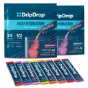 DripDrop Hydration - 電解液パウダーパケット - ウォーターメロン、ベリー、レモン、オレンジ、フルーツパンチ、グレープ、イチゴレモネード、チェリー - 64カウント