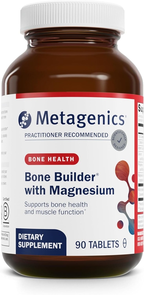 Metagenics Bone Builder with Magnesium - for Comprehensive Bone Strength & Wellness* - with Calcium, Vitamin D & Chelated Magnesium for Quick Absorption - Non-GMO & Gluten-Free - 90 Tablets