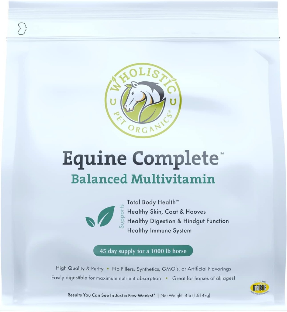 WholisticペットオーガニックEquineコンプリート:全身の健康のための馬マルチビタミン - ビタミン、ミネラル、プレバイオティクス、プロバイオティクス、抗酸化剤など - 4 Lb