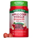 Nature's Truth Apple Cider Vinegar Gummies | 600 mg | 75 Gummies | アップルフレーバー | ビーガン、非GMO、グルテンフリーサプリメント