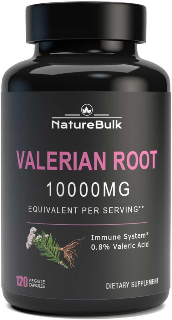 Valerian Rootカプセル -1,0000mg、4X濃縮エキス - 高濃度、120カプセル