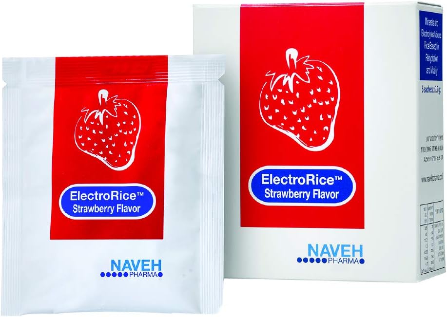 NAVEH PHARMA ElectroRice 抗脱水電解剤 糖尿病および嘔吐のBouts、脱水の子供の自然な米ベースの口頭防止および大人、5つのいちごの味付けの口頭防止の使用