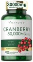 カルリールクランベリーサプリメント | 30,000mg | 90カプセル | ノンGMO・グルテンフリーフォーミュラ | クランベリーピルス(濃縮エキス)