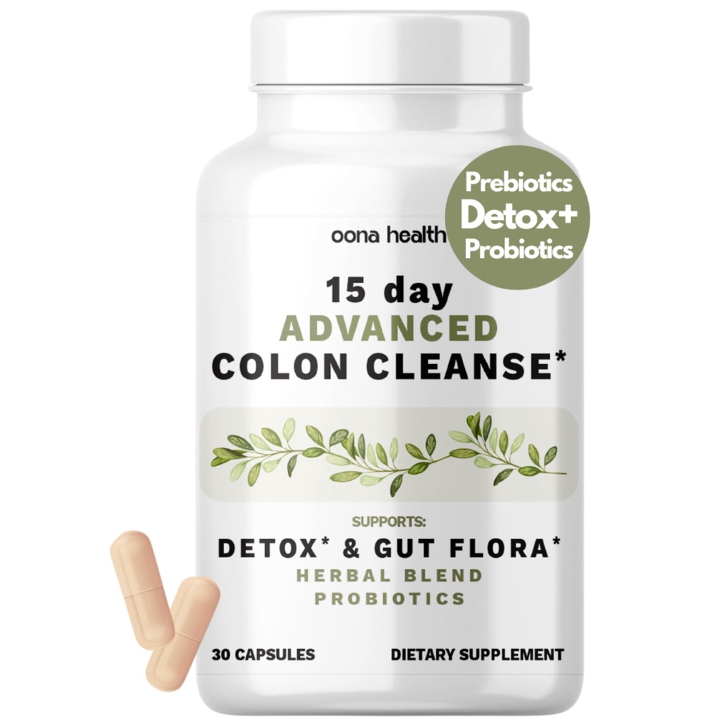 15日間の高度なコロンクレンジング、プロバイオティクス&ナチュラルハーブ、Cascara Sagrada、Psyllium Husk&Senna Leaf、30カプセル1-2毎日  15日クレンジング