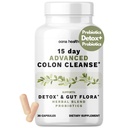 15日間の高度なコロンクレンジング、プロバイオティクス&ナチュラルハーブ、Cascara Sagrada、Psyllium Husk&Senna Leaf、30カプセル1-2毎日  15日クレンジング