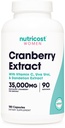 女性のためのNutricostクランベリー抽出物(35,000mg相当)、180カプセル - ビタミンC、Uva Ursi&タンポポ抽出物 - 非GMO&グルテンフリー健康サプリメント