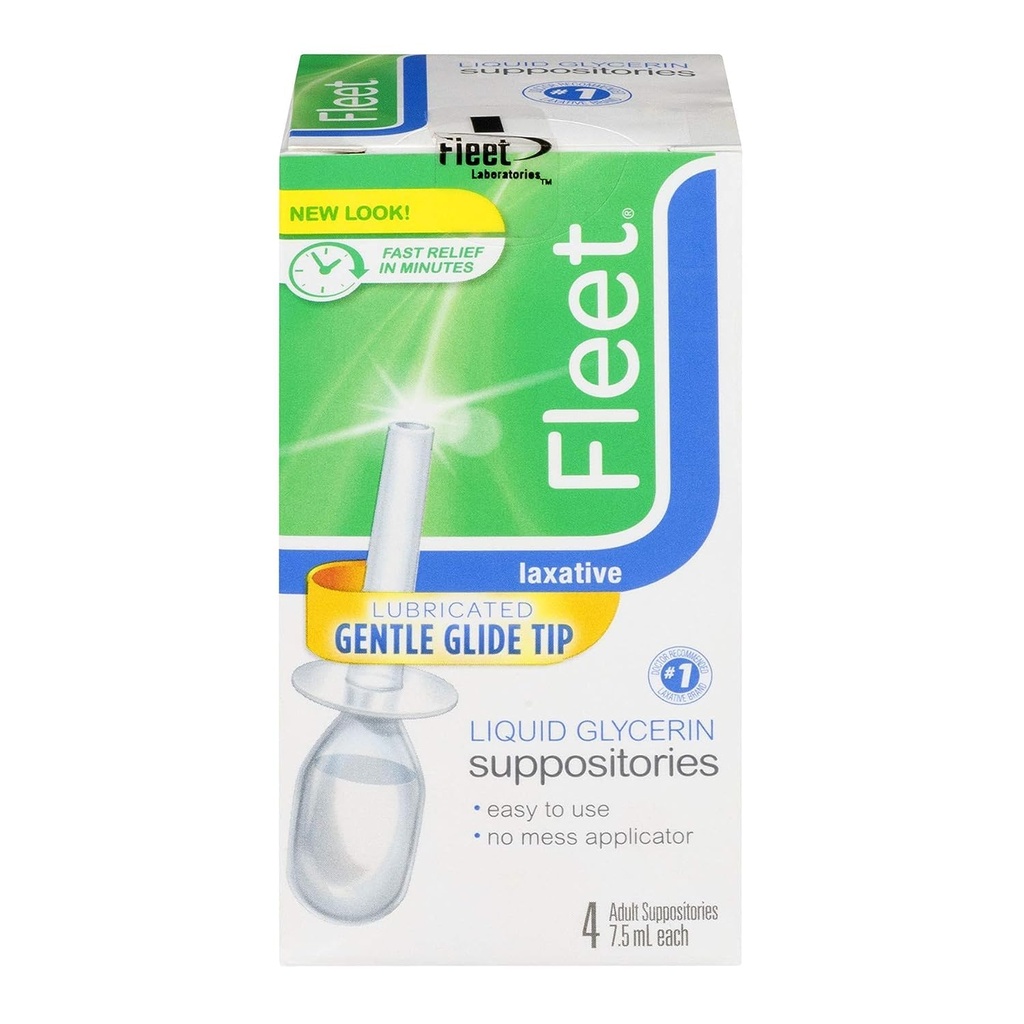 Fleet Liquid Glycerin Suppositories 4 Each (Pack of 6)