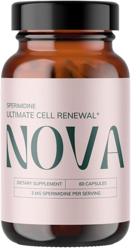 Nova Ultimate Cell Renewal/Spermidine Supplements、High Spermidine、亜鉛および最適Autophagy、60のカプセルのためのThiamineの有機性小麦Germの反老化の補足(パッケージ1)