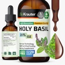 BIO KRAUTER 聖バジルチン - トルシ粉末液体エキス - カルシウムとリラックスをサポート - ウルゾル酸サプリメント - アルコールと砂糖無料 - ビーガンドロップ 2 Fl.Oz.