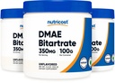 Nutricost純粋なDMAE-Bitartrateの粉100G (3本のびん)
