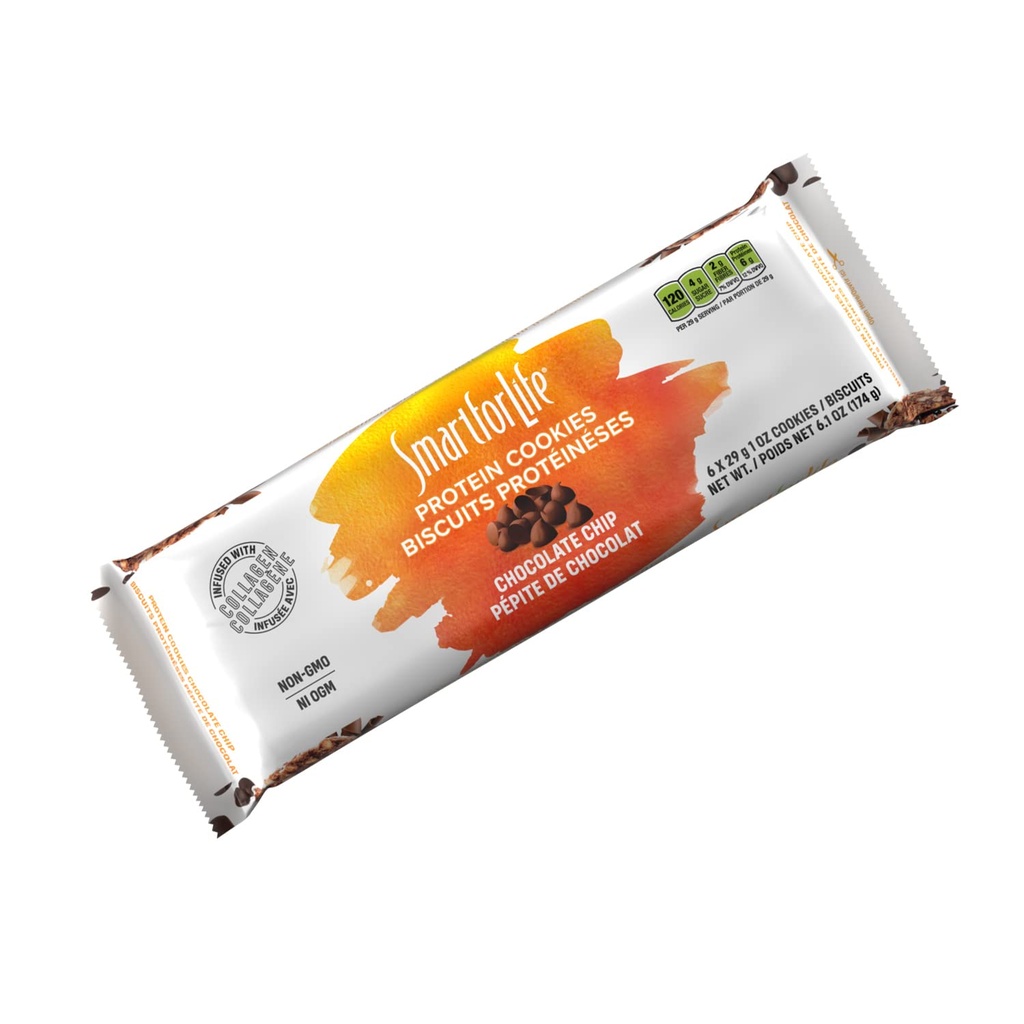 ライフチョコレートチップタンパク質クッキーのためのスマート - 高タンパク質クッキーダイエット - 6カウント - 食事の交換 - オンザゴースナック - 低糖低カロリースーパーハイファイクッキー - タンパク質スナック