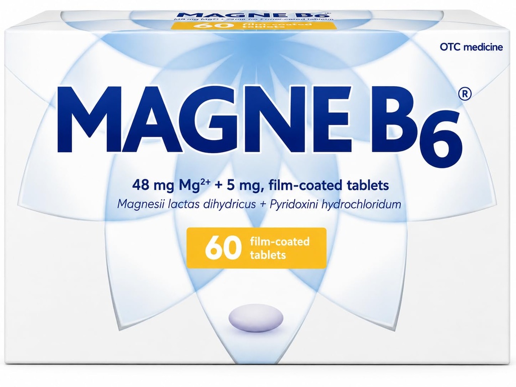 Sanofi Magne B6のマグネシウムおよびPyridoxineの上塗を施してあるタブレット、60の計算