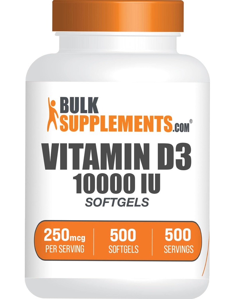 BulkSupplements.comビタミンD3 10000IU Softgels - Cholecalciferol、D3サプリメント、ビタミンD 10000 IU - 1ビタミンD3 Softgel(ビタミンDの250mcg) - 500日の供給、500 Softgels