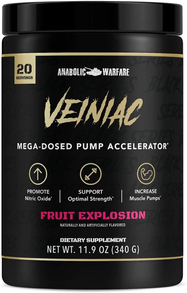 同化 Warfare Veiniac 筋肉ポンプ アクティベーターの補足の興奮剤 L-Citrulline の Betaine Anhydrous、及び加えられた AGMassTM の増加の Nitric Oxide* のフルーツ パンチ 20 のサービング