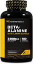 Primaforceベータアラニンカプセル3,400mg、180カプセル(45サービング) - 強力なベータアラニンサプリメント