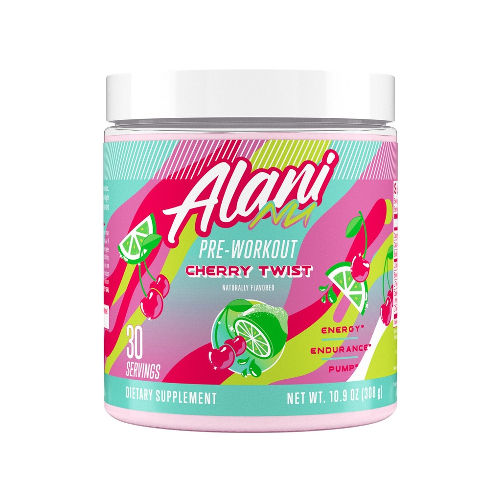 Alani Nu Pre Workout Powder チェリーツイスト、アミノエナジーブースト、Endurance Supplement、砂糖フリー、200mgカフェイン、L-テアニン、ベータアラニン、L-Citrulline、30サービング