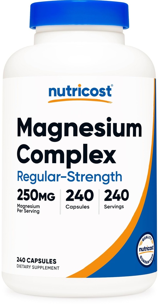 Nutricostマグネシウムコンプレックス250mg、240カプセル - 酸化マグネシウム、クエン酸塩、およびグルクエン酸塩 - グルテンフリーおよび非GMO