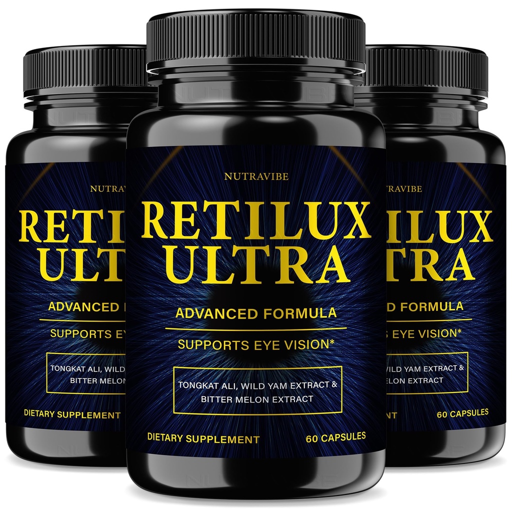 (3 Pack) Retilux Ultra – Daily Vision Support Formula with a Clean Blend for Visual Function, Eye Comfort & Healthy Eyes | Gentle, Easy-to-Swallow Pills for Everyday Eye Care (180 Capsules)