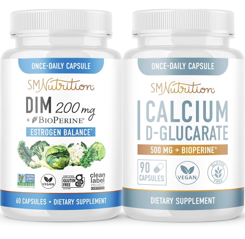 カルシウムD-グルカレート200mg DIMサプリメントで女性のためのエストロゲンバランスを強化  ビーガングルテンフリー女性のためのCDGサプリメント(90の摂食) Diindolylmethaneカプセル(60のサービング)