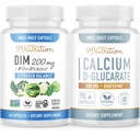 カルシウムD-グルカレート200mg DIMサプリメントで女性のためのエストロゲンバランスを強化  ビーガングルテンフリー女性のためのCDGサプリメント(90の摂食) Diindolylmethaneカプセル(60のサービング)