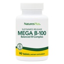 Natures Plus Mega B-100 Complex - 90 Sustained Release ベジタリアンタブレット - エネルギー&脳ブースター - Gluten Free - 90 サービング