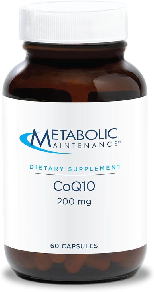 Metabolic Maintenance CoQ10 Capsules - 200mg Coenzyme Q10 with Vitamin C - Antioxidant, Immune, Energy + Cardiovascular Support (60 Capsules)