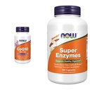 NOWの補足、CoQ10 (Coenzyme Q10) 200のmg、心血管の健康*、60の野菜のカプセル及び補足、Bromelain、Oxのベール、パンクレアチンおよびパパーン、180のカプセルと形成される極度の酵素