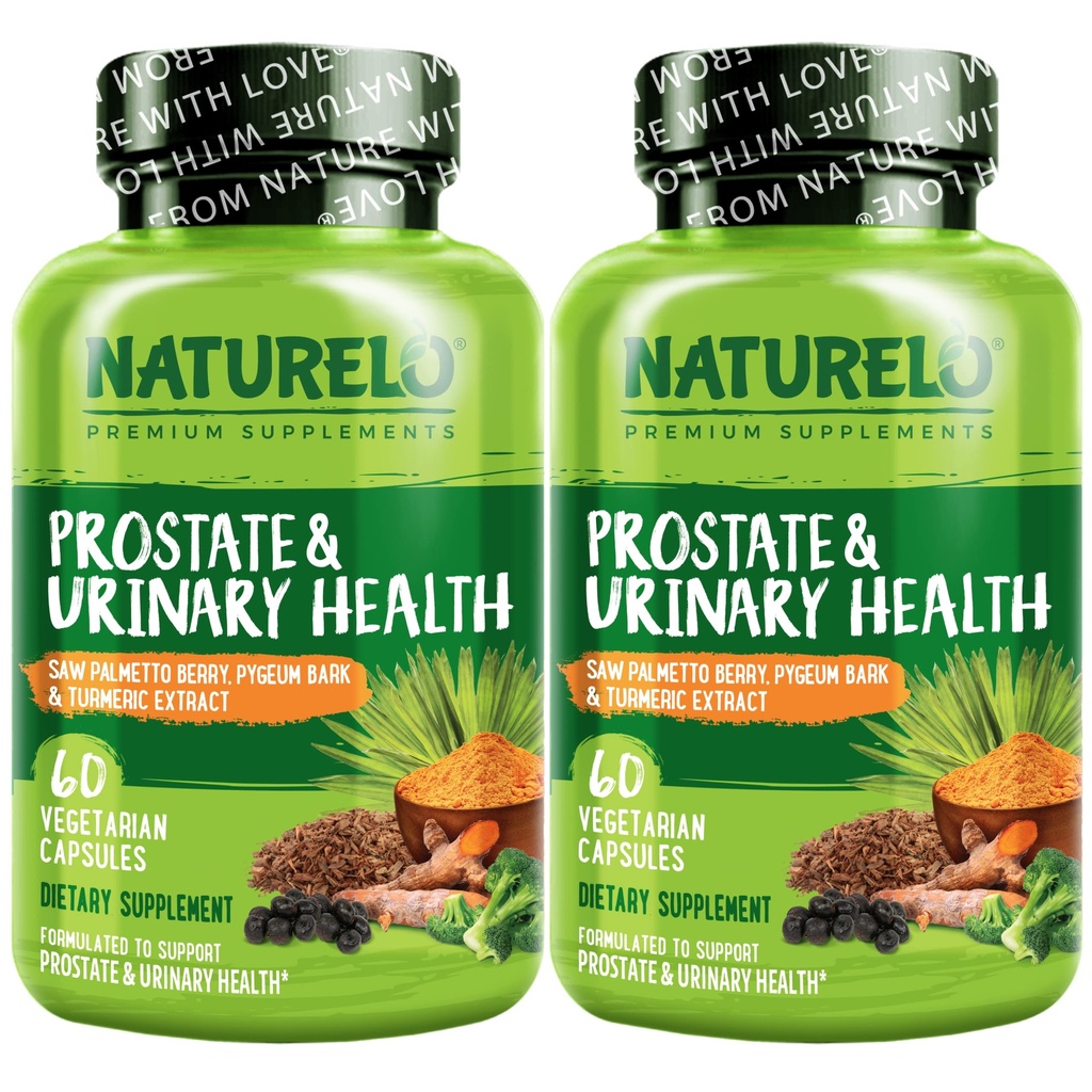 NATURELOの前立腺及び尿の健康、Sw Palmetto、Pygeum、Tumeric、植物のステロール、BroccoliおよびLycopeneの60の菜食主義的なカプセル(パッケージ2)