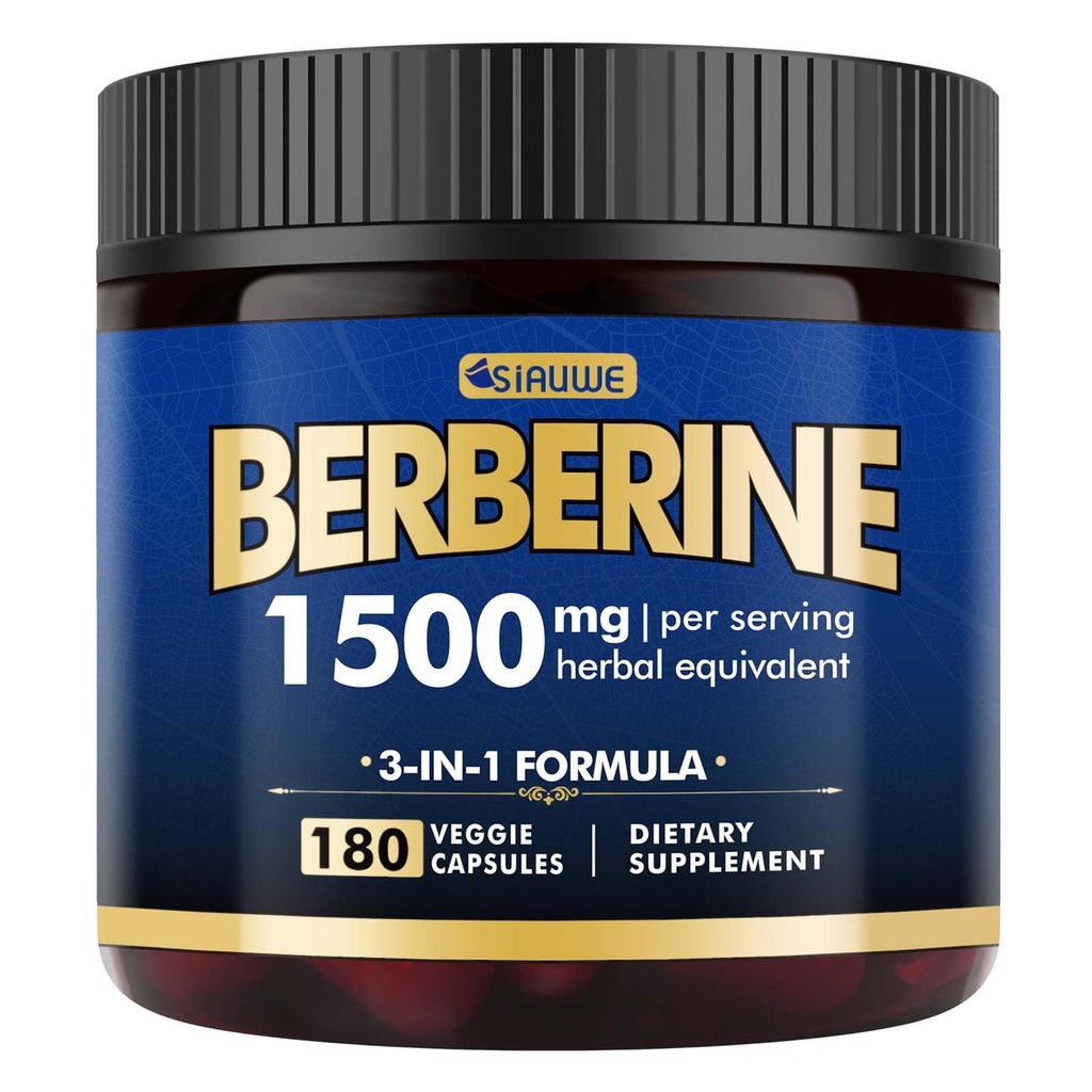 Berberine の補足- Berberine の減量、 Berberine HCL の High-Potency Berberine 1500MG、プラスの柑橘類の Bergamot - メタボリックのため、消化器および免疫サポート-ビーガン、非GMO、180 カプセル