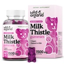 ワイルド&オーガニックミルクアザミ1500mg - 肝臓のクレンジングデトックスのためのミルクアザミサプリメント - シリマリン肝臓デトックスグミ - 30日の供給 - 60ビーガン、非GMOチュー