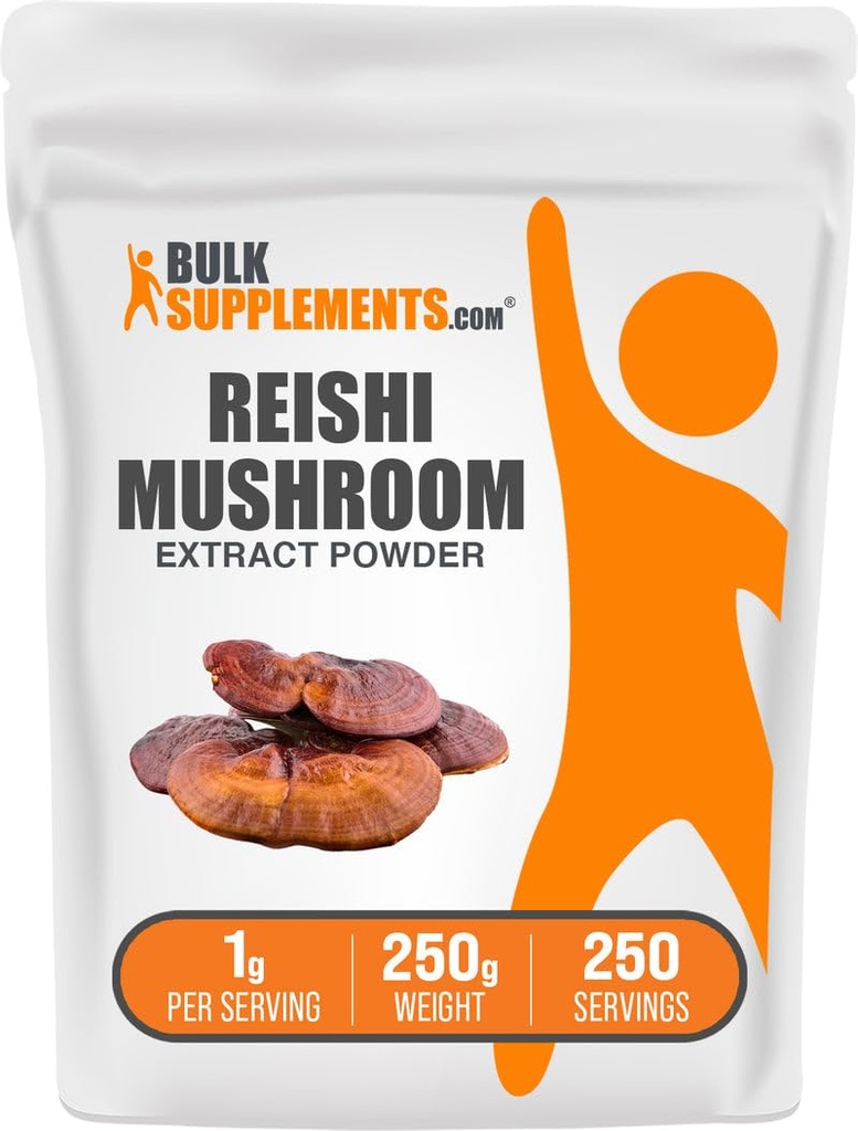 BulkSupplements.com Reishiキノコエキスパウダー - Reishiマッシュルームパウダー、全般的なウェルビーイングのためのサプリメント - グルテンフリー、サービングあたり1g、250g(8.8オンス)(パッケージ1)
