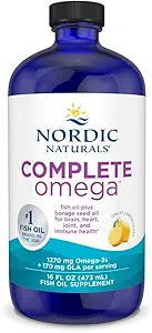 ノルディックナチュラルズコンプリートオメガ、レモンフレーバー - 16オンス - 1270 mg Omega-3 - 追加GLAとEPA&DHA - ヘルシースキン、認知、ポジティブム - 非GMO - 96サービング