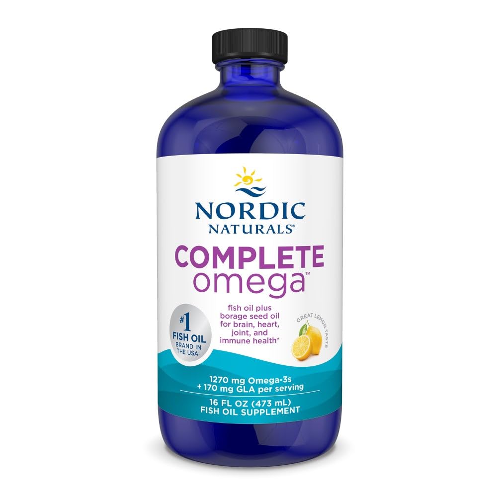 ノルディックナチュラルズコンプリートオメガ、レモンフレーバー - 16オンス - 1270 mg Omega-3 - 追加GLAとEPA&DHA - ヘルシースキン、認知、ポジティブム - 非GMO - 96サービング
