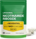NADの補足、900mg - LiposomalのニコチンアミドのRiboside NAD+ Resveratrol サポート 筋肉、頭脳、細胞エネルギー - 男性と女性のためのNMNの補足の代わり、80のカプセル(1のパッケージ)