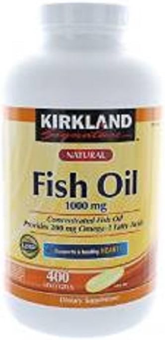 Kirkland Signature Fish Oil 1000 mg., 400 Softgels (3パック)