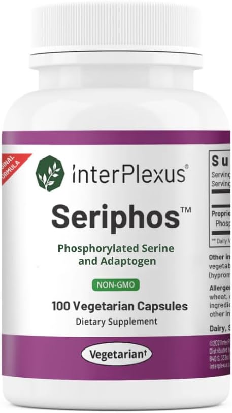 Seriphos - リン酸セリンアダプトゲン - コルチゾールサプリメント - 認知機能、グルテンフリー、酪農場無料、大豆無料 - 100カプセルのヘルプ