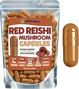 Reishi のきのこのカプセル- 180 の計算の赤い Reishi のきのこのカプセル- 3 か月の供給の実質のきのこの Reishi の補足の丸薬認知および免疫のブースト-きのこの Reishi の Hongo Reishi Organico