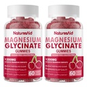 マグネシウムのGlycinateのグミー1000mg - 砂糖はビタミンD、B6、CQ10のCalmの気分及び睡眠サポート- 120チェリーのグミー-2のパックが付いているマグネシウムのカリウムの補足を放します。