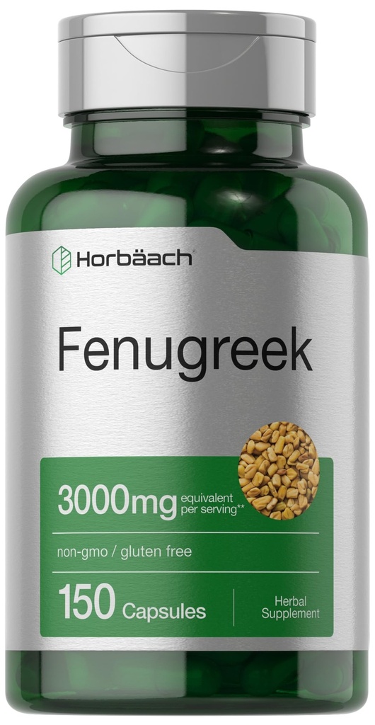 ホアハチ・フェヌグリークカプセル3000mg | 150カウント | 非GMO&グルテンフリーエキス | Fenugreek Seeds