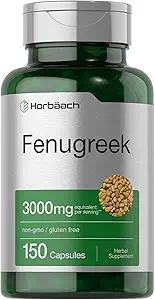 ホアハチ・フェヌグリークカプセル3000mg | 150カウント | 非GMO&グルテンフリーエキス | Fenugreek Seeds