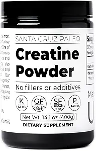Santa Cruz Paleo Creatine Powder, Supports Muscle Growth & Energy, Gluten Free, Keto, Sugar Free, Paleo, No Fillers or Additives, Creatine Monohydrate Powder, 14.1oz, 80 Servings