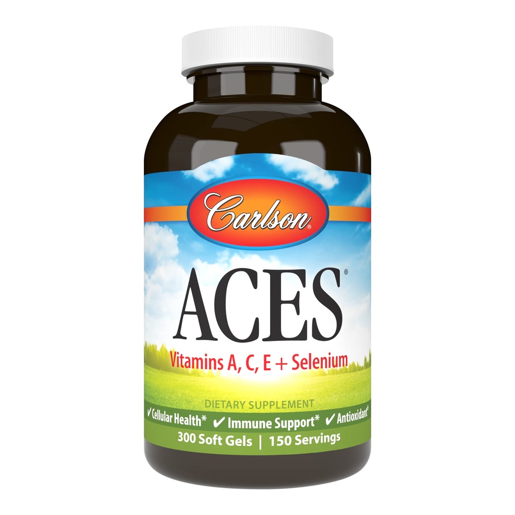 カールソン - ACES、ビタミンA、C、E +セレン、セルラーヘルス&免疫サポート、抗酸化剤、300 Softgels