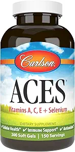 カールソン - ACES、ビタミンA、C、E +セレン、セルラーヘルス&免疫サポート、抗酸化剤、300 Softgels