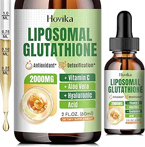 Liposomalのグルタチオンの補足2000mgのビタミンCの液体のグルタチオンの低下、免疫システムのためのマスターの酸化防止剤、老化の防衛、皮の頭部、肝臓のデトックス - 優秀な吸収、ビーガン2 Fl Oz