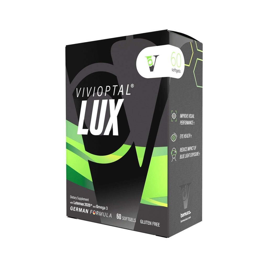 Vivioptal Lux 60 Softgels、オメガ3、亜鉛、ビタミンC&E、マルチビタミン&マルチミネラル、グルテンフリー、ドイツ式