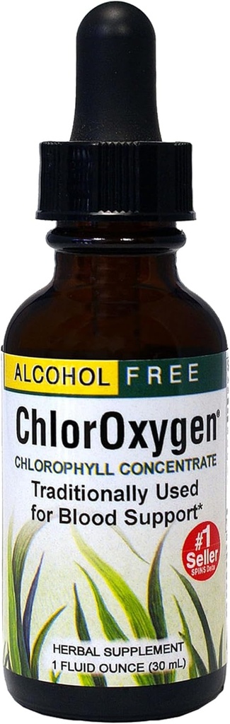 ハーブなど。 ChlorOxygen Chlorophyll 濃縮 - 高濃度エネルギーサポート - エイド・ヘルシー血液循環 - 自然活力サポート - アルコールフリー - 1 fl oz (約 66 のサービング)